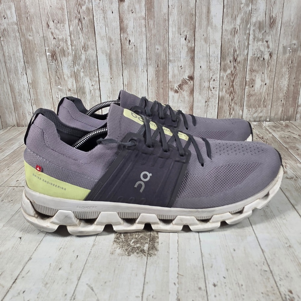 On‎ Running Cloudswift Mens 12.5 Grey Black Lime Green Running Shoes 3M010581196
